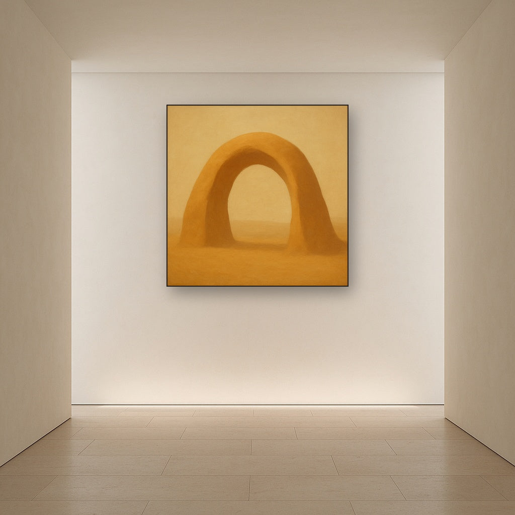 Warm Beige Travertine Arch No. 1 - Modern Fine Art Oil Painting - View 5