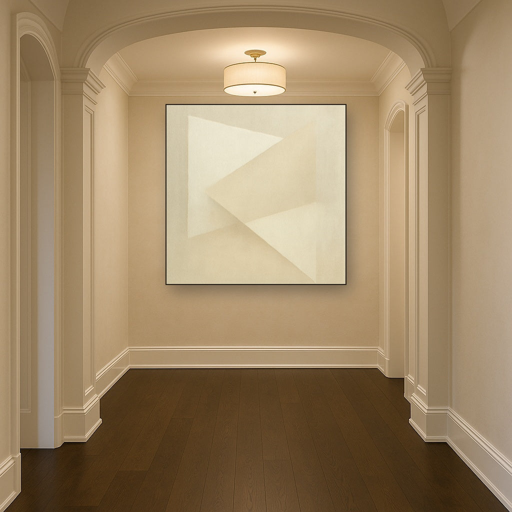 Architectural Stucco Geometry No. 3 - Modern Fine Art Oil Painting - View 5