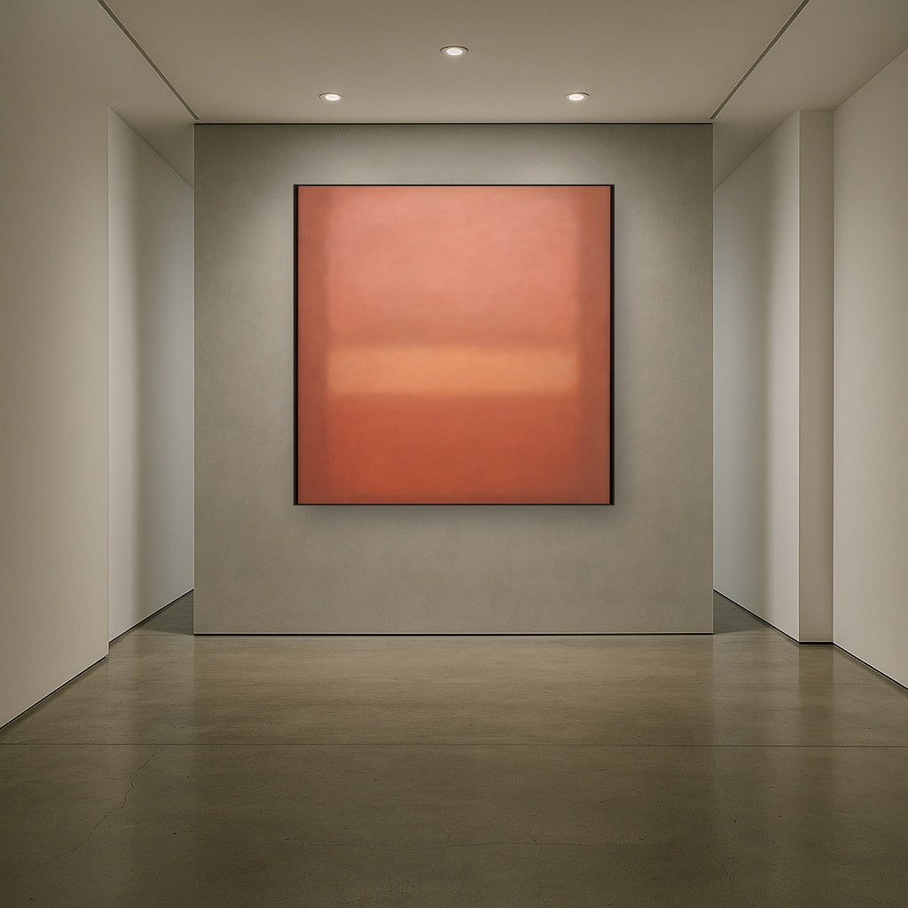 Blush Rose & Dusky Terracotta Ambient Glow No. 10 Oil Painting - View 5