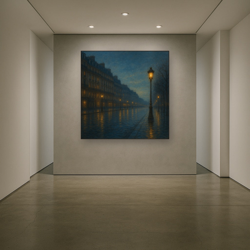 Rainy Parisian Boulevard at Twilight No. 13 Oil Painting - View 5