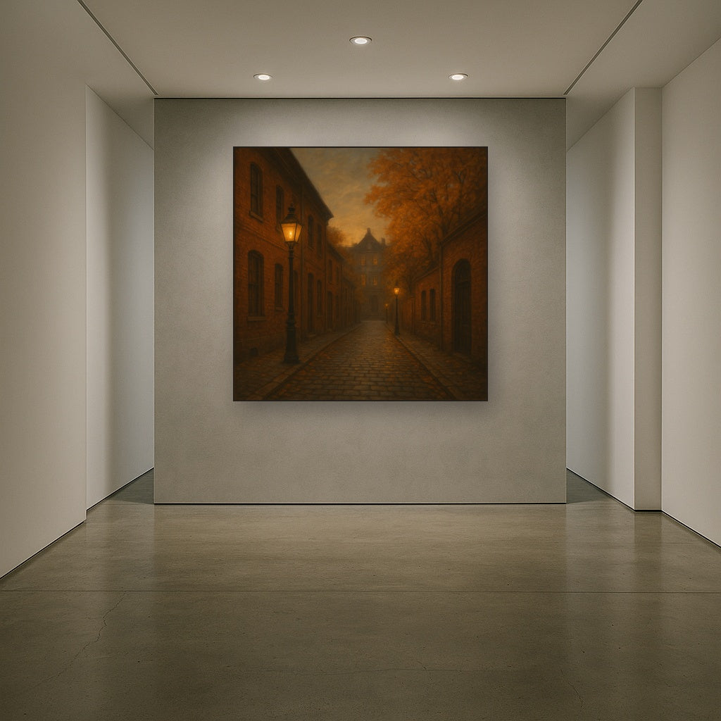 London Gaslamp Alley in Autumn Dusk No. 22 Oil Painting - View 5