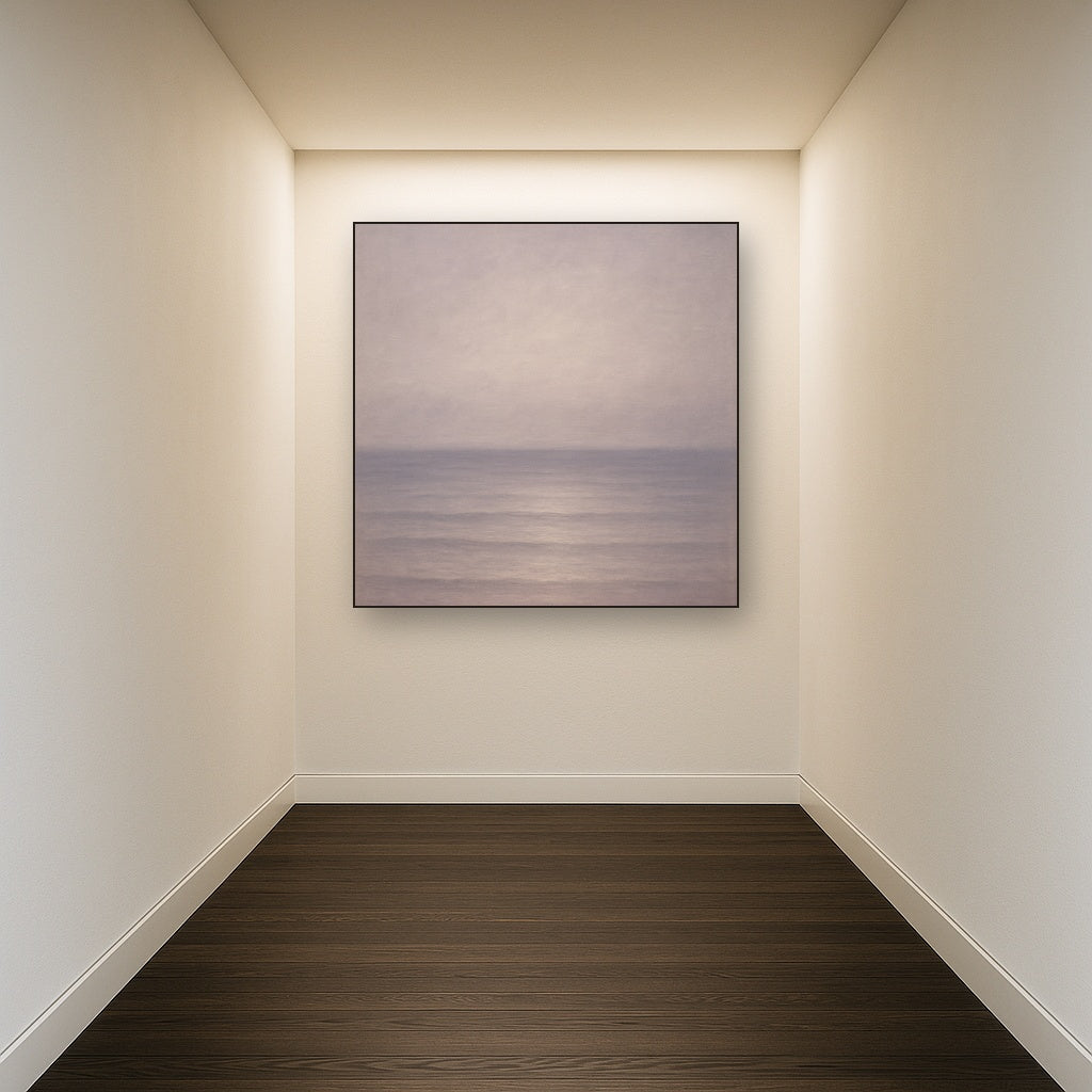 Monochrome Ocean Silence No. 5 - Modern Fine Art Oil Painting - View 5