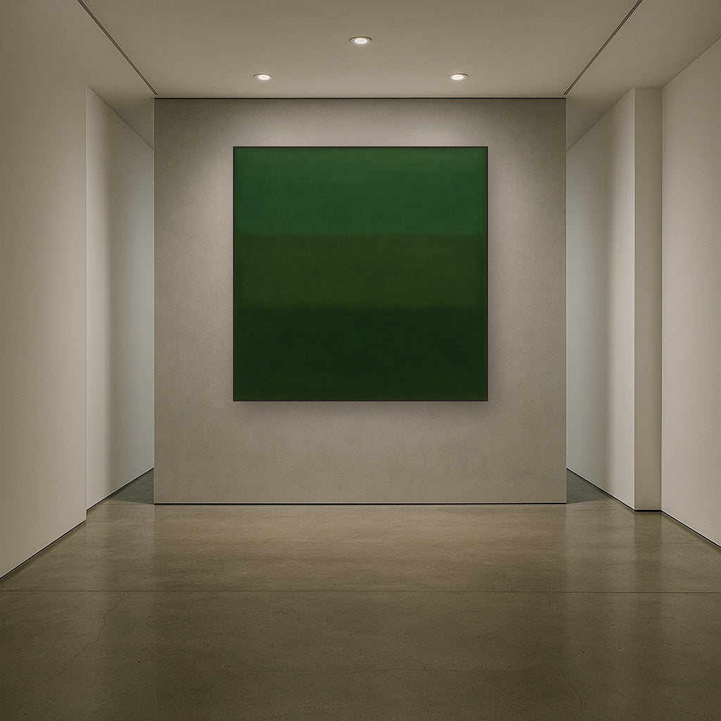 Forest Emerald & Deep Moss Contemplative Field No. 8 Oil Painting - View 5