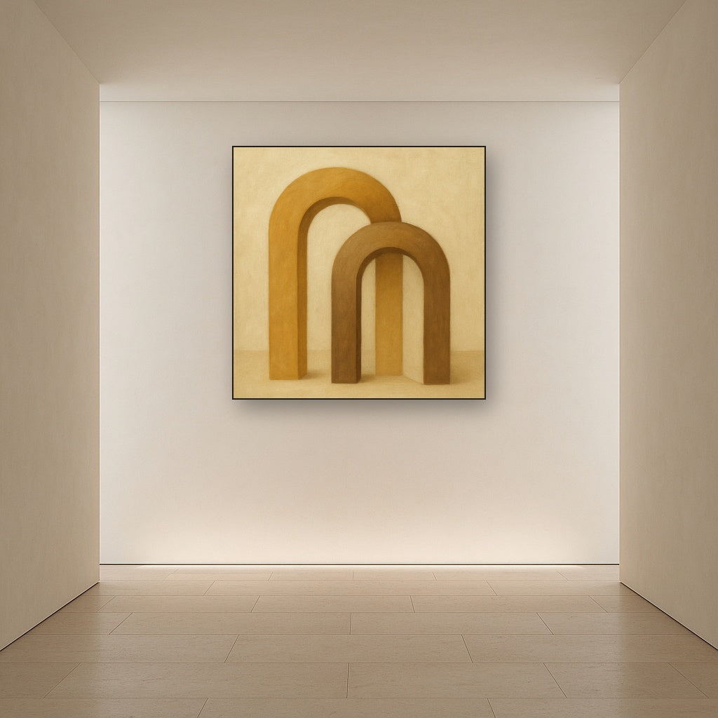 Minimalist Japandi Archways No. 10 - Modern Fine Art Oil Painting - View 5