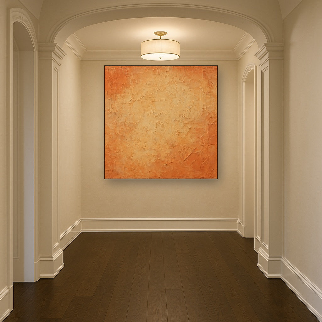 Rustic Terracotta Facade Textured Oil Painting - View 5