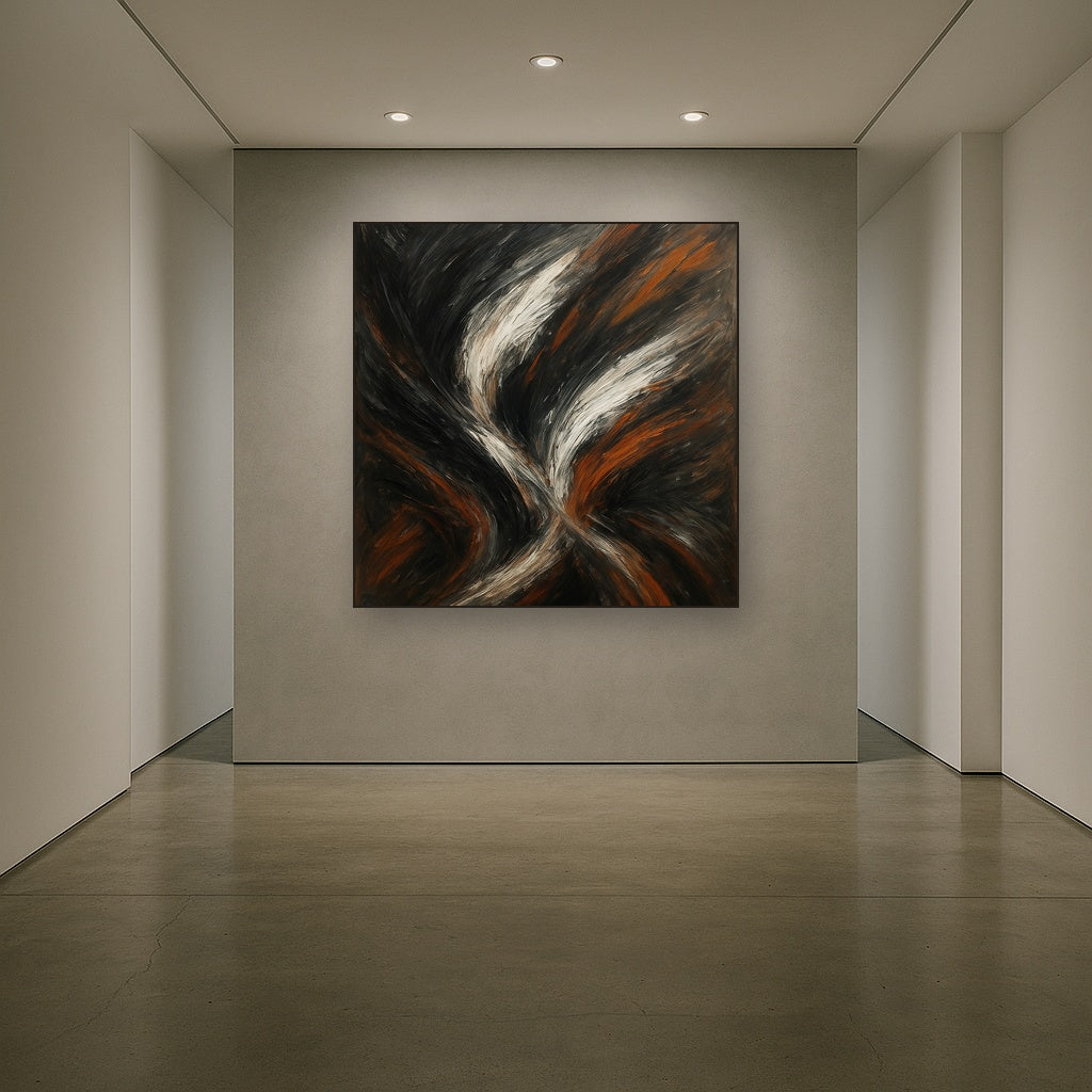 Kinetic Brushstroke Symphony Oil Painting - View 5