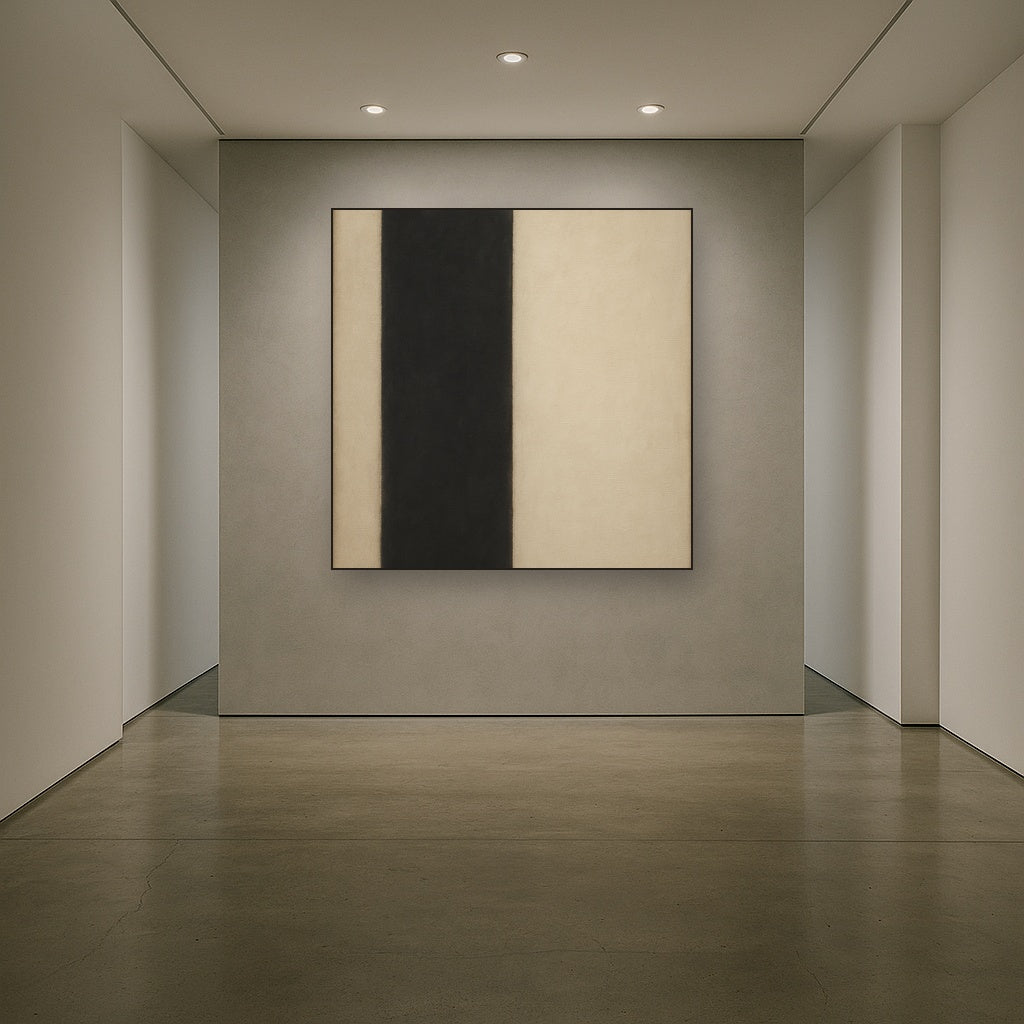 Deep Charcoal & Bone Monolith No. 1 - Modern Fine Art Oil Painting - View 5