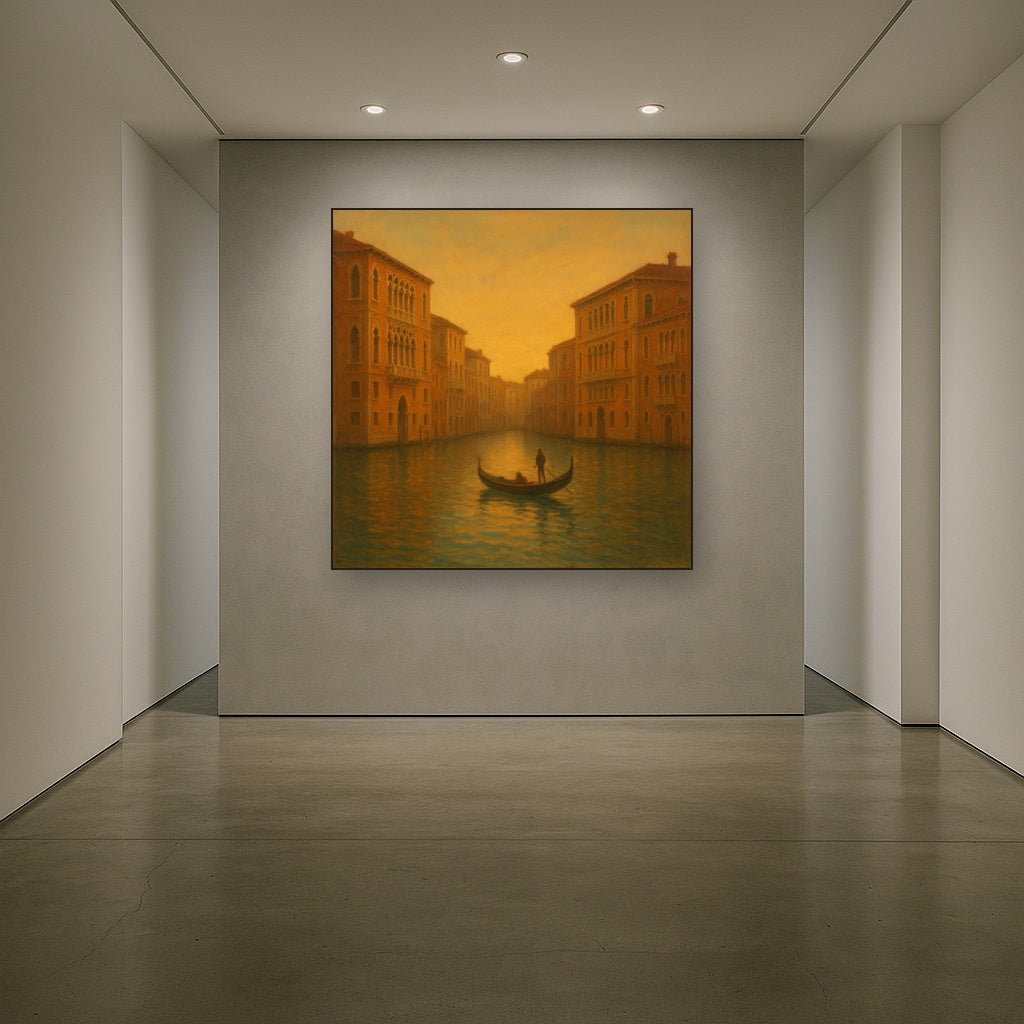 Venetian Canal Palaces at Golden Hour No. 19 Oil Painting - View 5