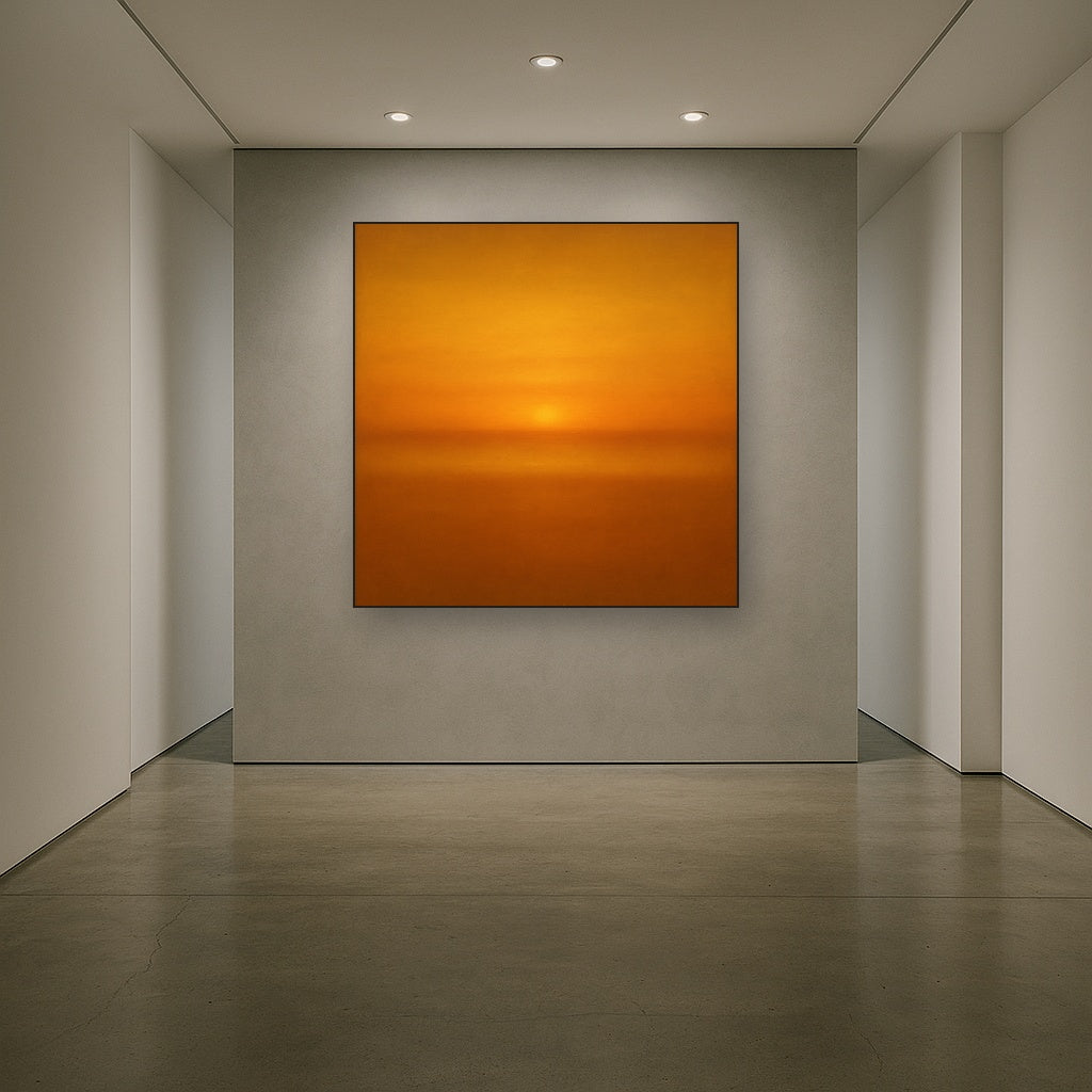 Warm Amber & Raw Sienna Sunset Meditation No. 17 Oil Painting - View 5