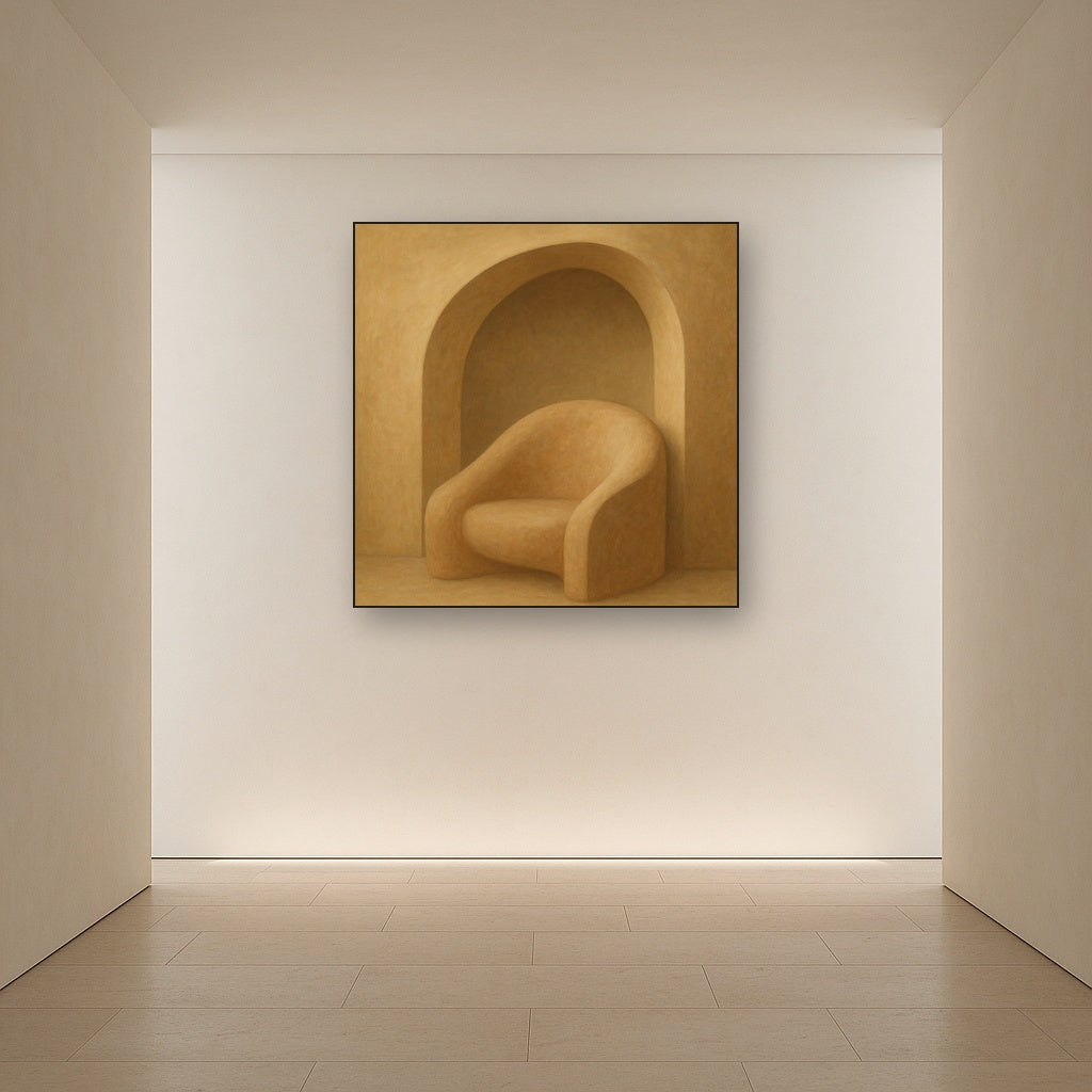 Soft Architectural Curve in Desert Bone No. 4 Oil Painting - View 5
