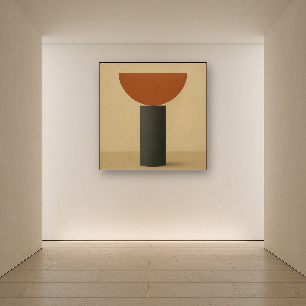 Semicircle Horizon & Minimalist Pillar No. 21 Oil Painting - View 5