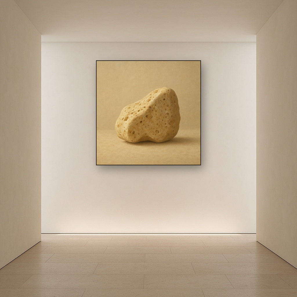 Zen Stone & Warm Grey Void No. 5 - Modern Fine Art Oil Painting - View 5