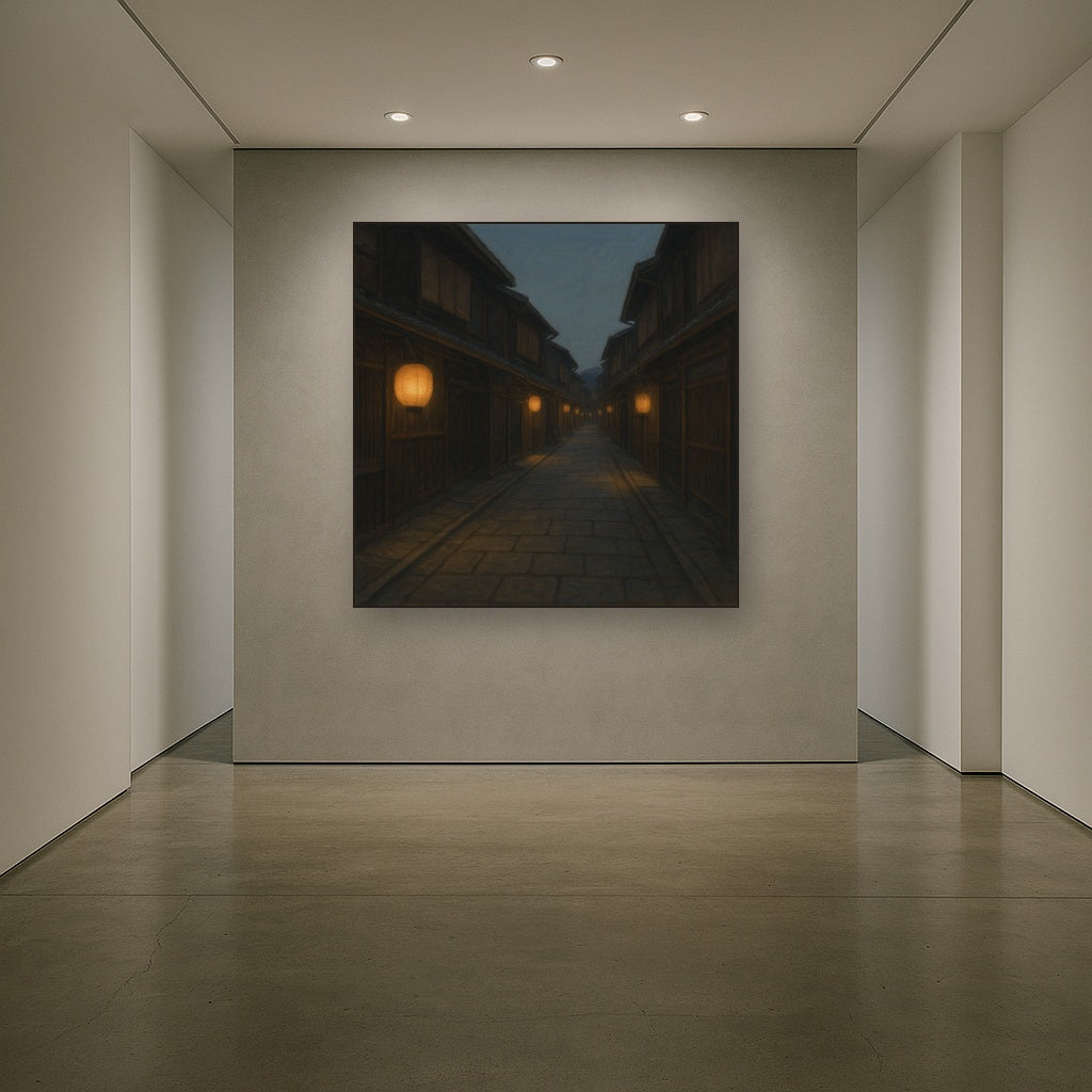 Old Kyoto Gion Alley in Soft Lantern Light No. 12 Oil Painting - View 5