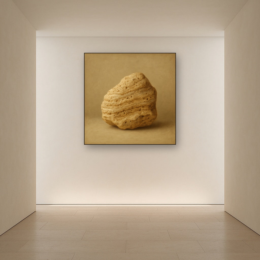 Zen Stone & Warm Grey Void No. 5 - Modern Fine Art Oil Painting - View 5
