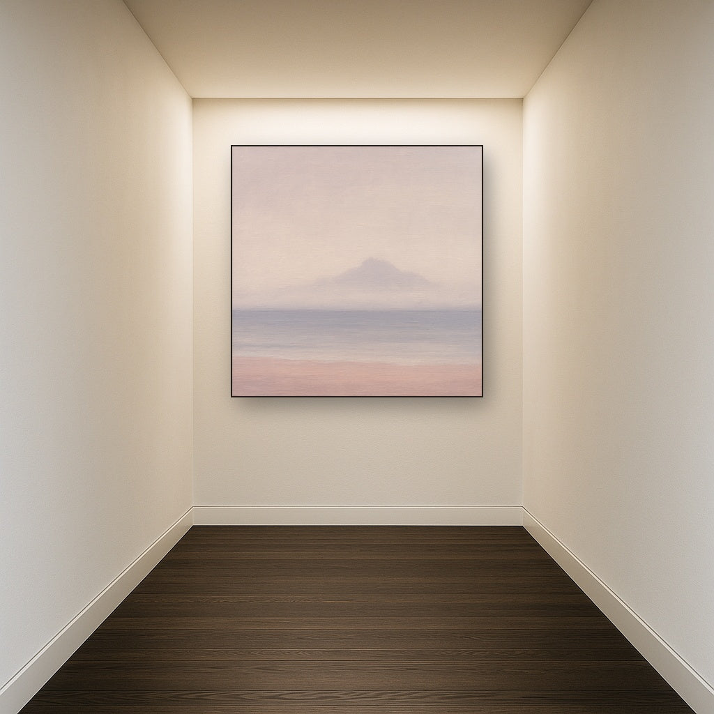 Misty Fjord & Low Clouds No. 7 - Modern Fine Art Oil Painting - View 5