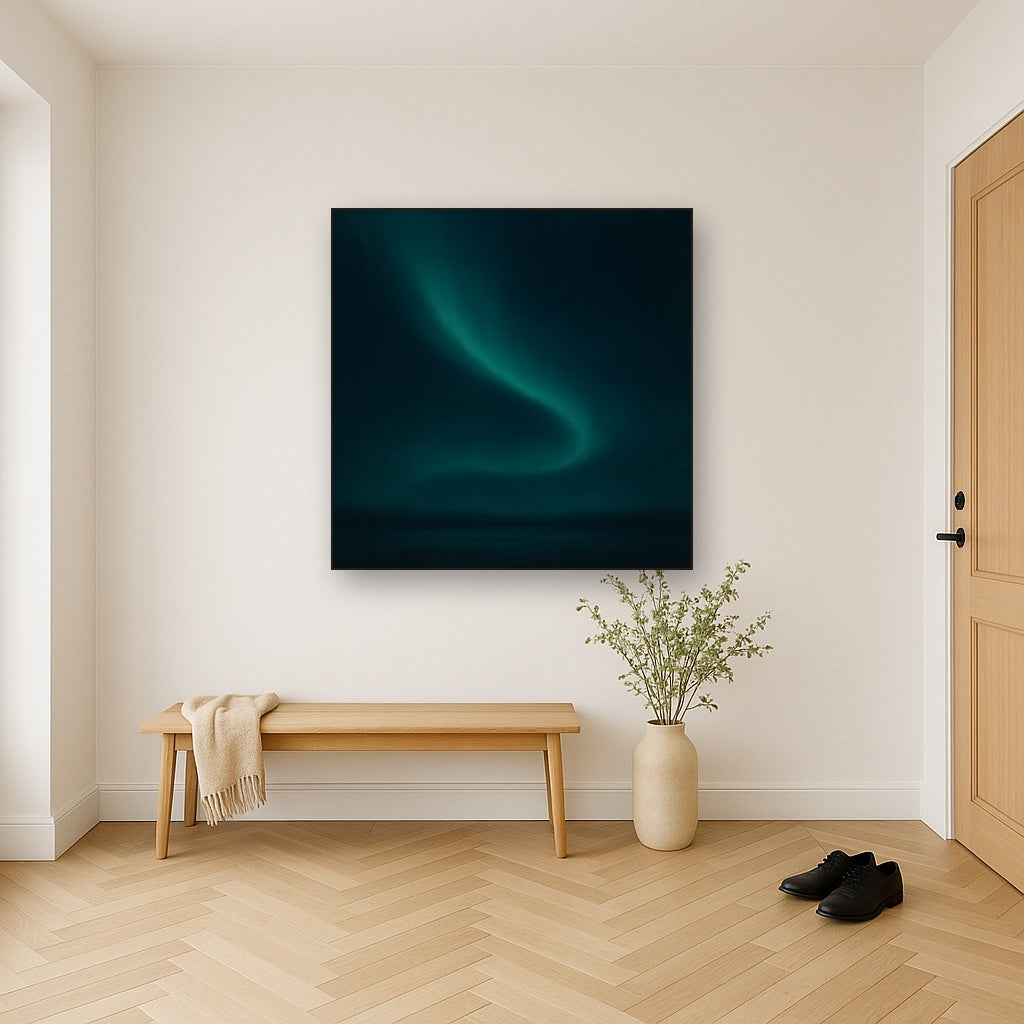 Aurora Borealis Veil in Deep Midnight Indigo No. 3 Oil Painting - View 5