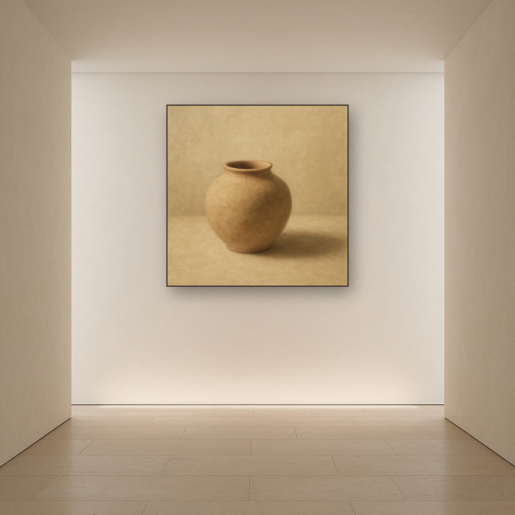 Organic Clay Vessel & Solitary Shadow No. 22 Oil Painting - View 5