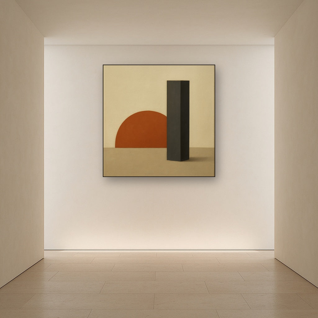 Semicircle Horizon & Minimalist Pillar No. 18 Oil Painting - View 5