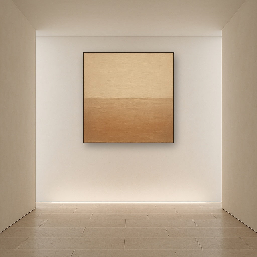 Earthy Raw Linen Texture Field No. 4 - Modern Fine Art Oil Painting - View 5