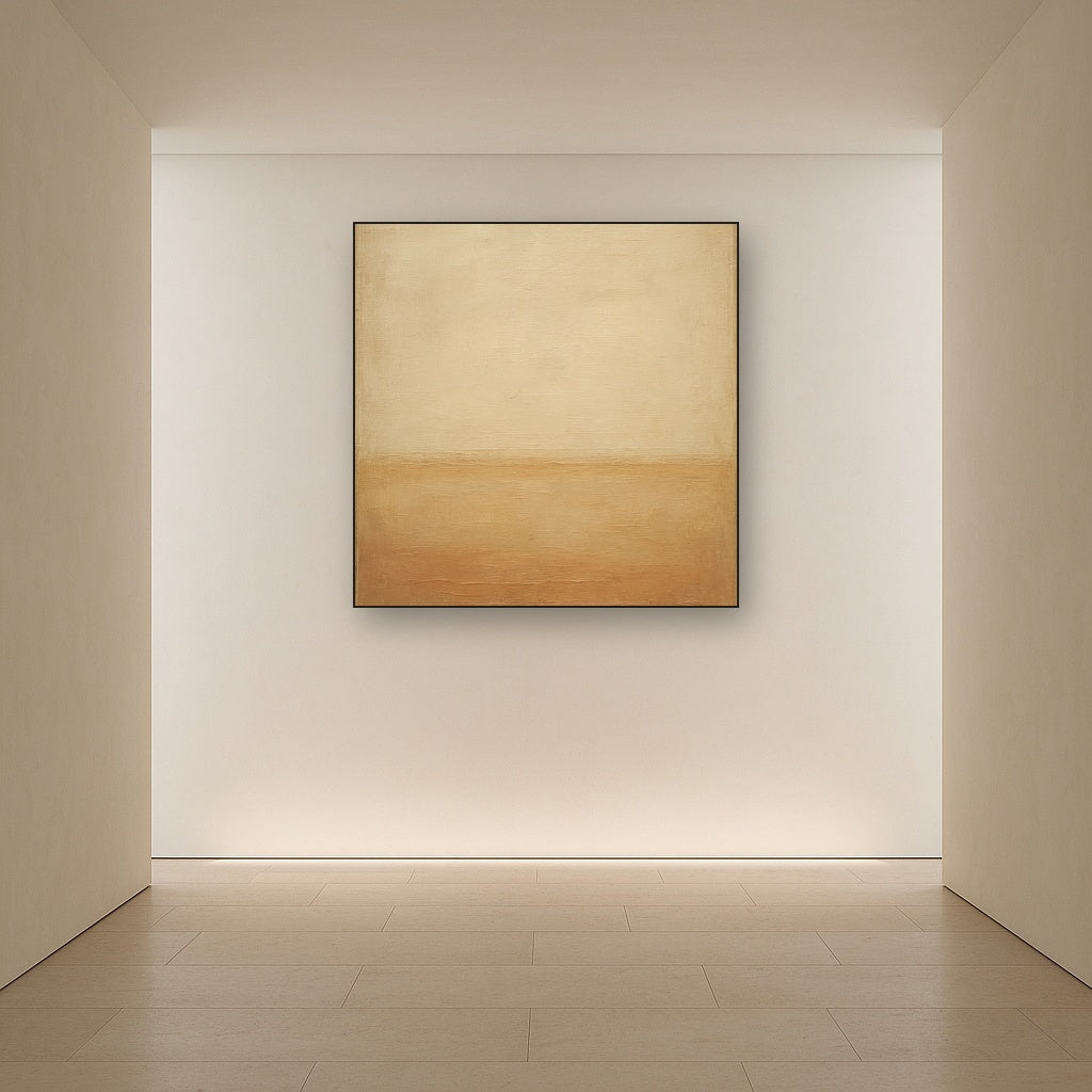 Earthy Raw Linen Texture Field No. 4 - Modern Fine Art Oil Painting - View 5
