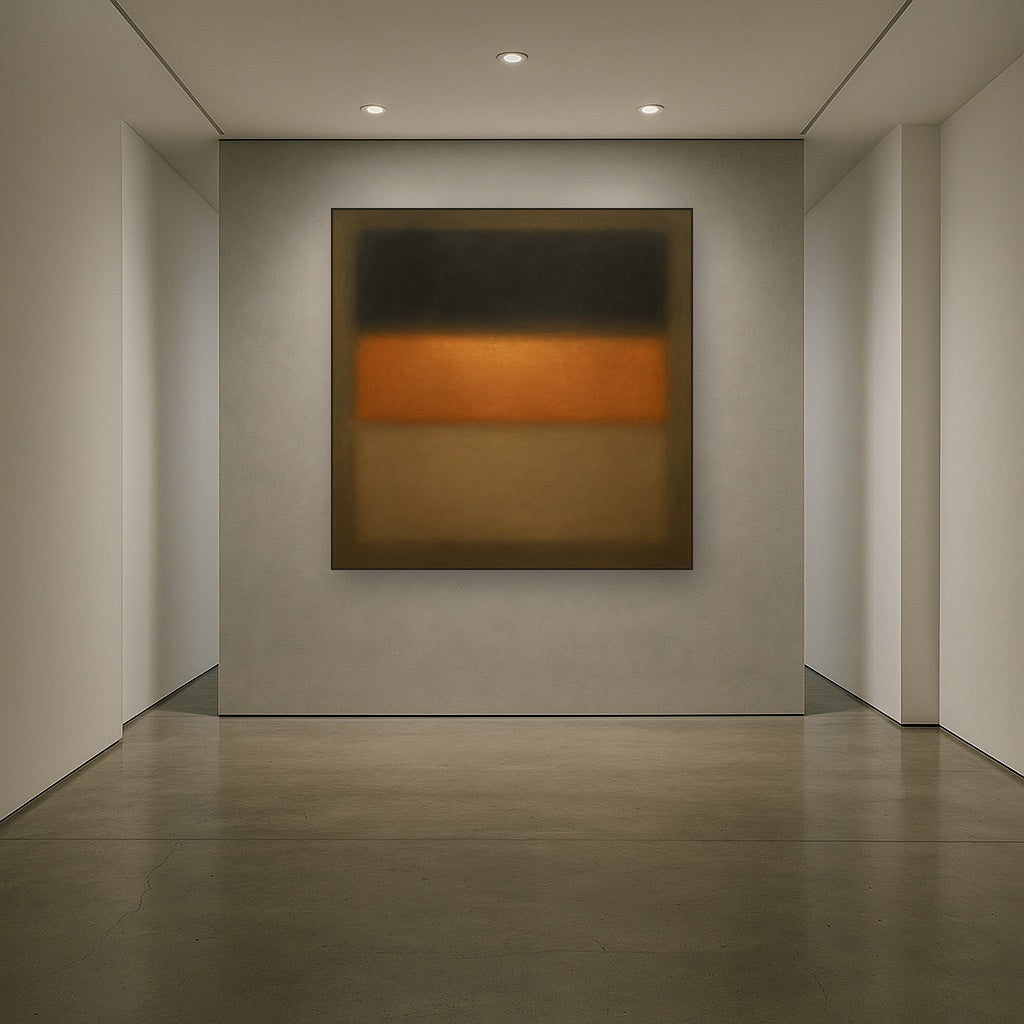 Charcoal Slate & Burnished Copper Horizon No. 18 Oil Painting - View 5
