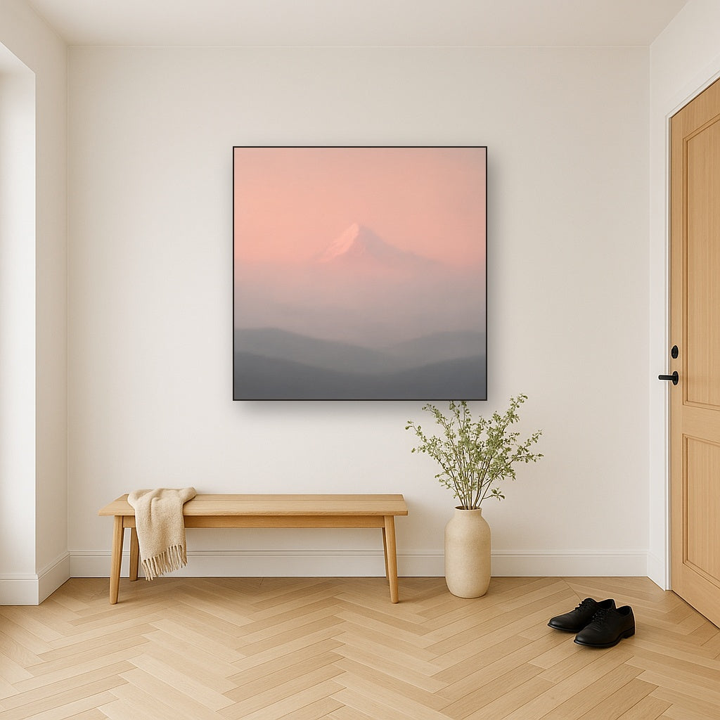 Pale Alpenglow over Distant Glacial Peak No. 19 Oil Painting - View 5