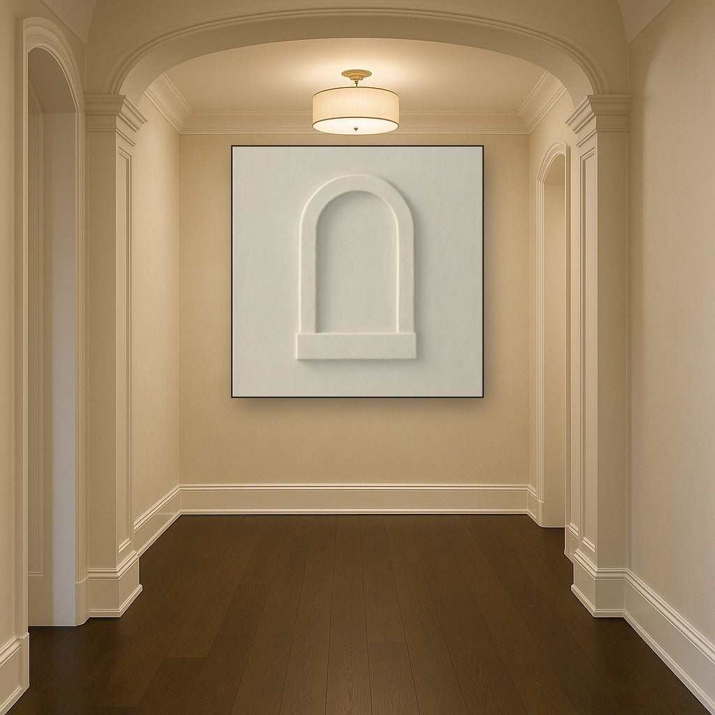Textured Monolithic Plaster Arch No. 9 - Modern Fine Art Oil Painting - View 5