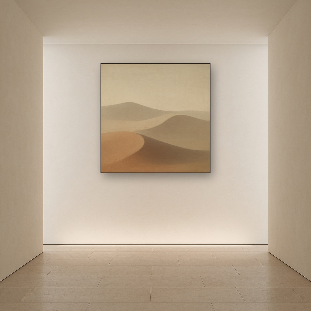 Muted Desert Dune Geometry No. 8 - Modern Fine Art Oil Painting - View 5