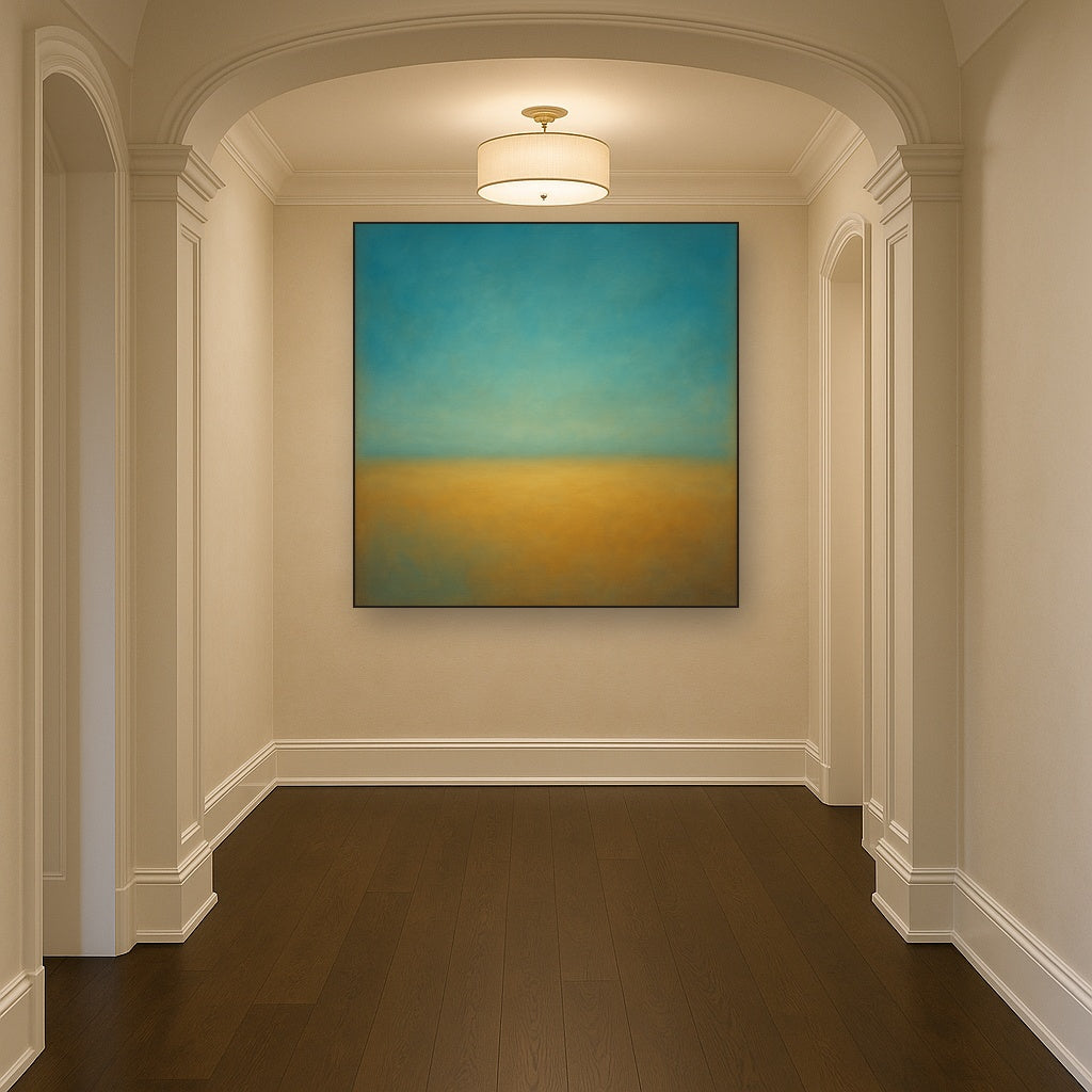 Celestial Azure & Warm Ochre Equilibrium No. 17 Oil Painting - View 5