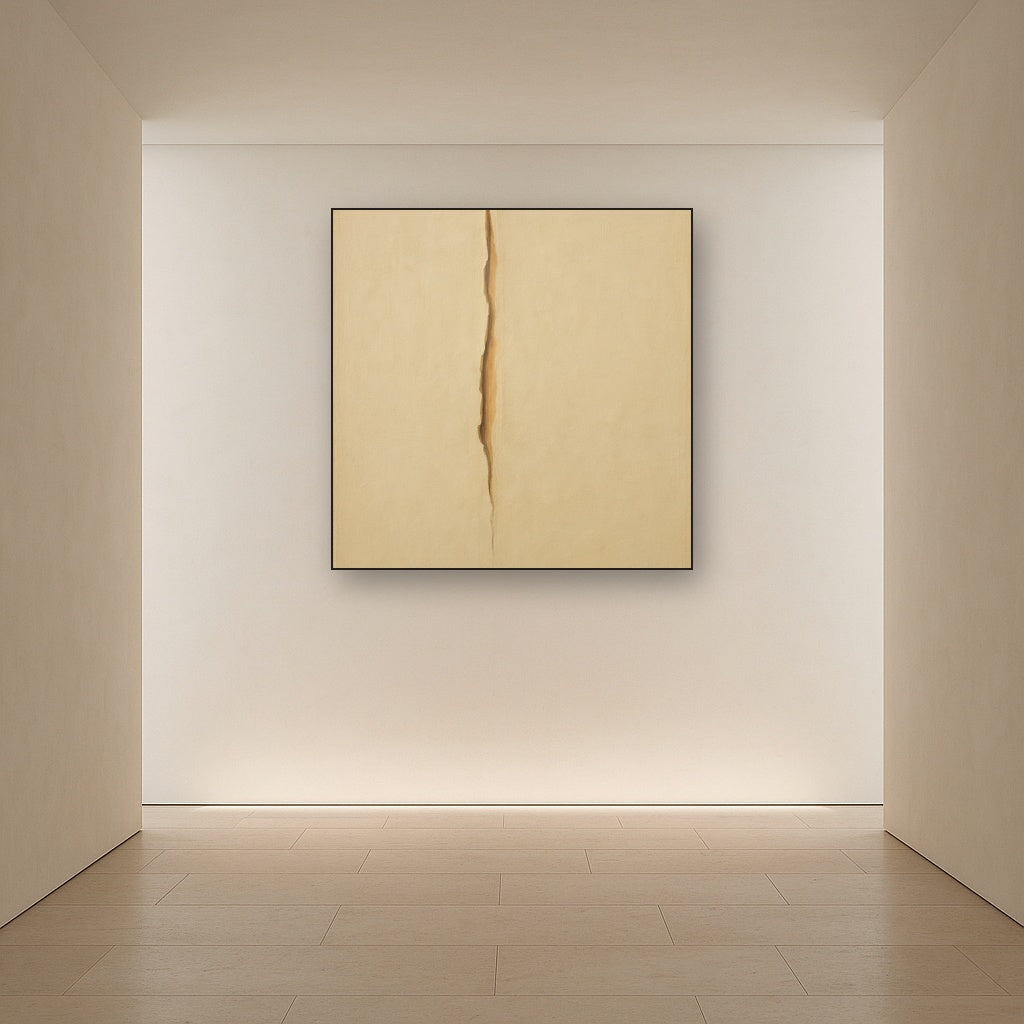 Tactile Stucco & Ochre Rift No. 9 - Modern Fine Art Oil Painting - View 5