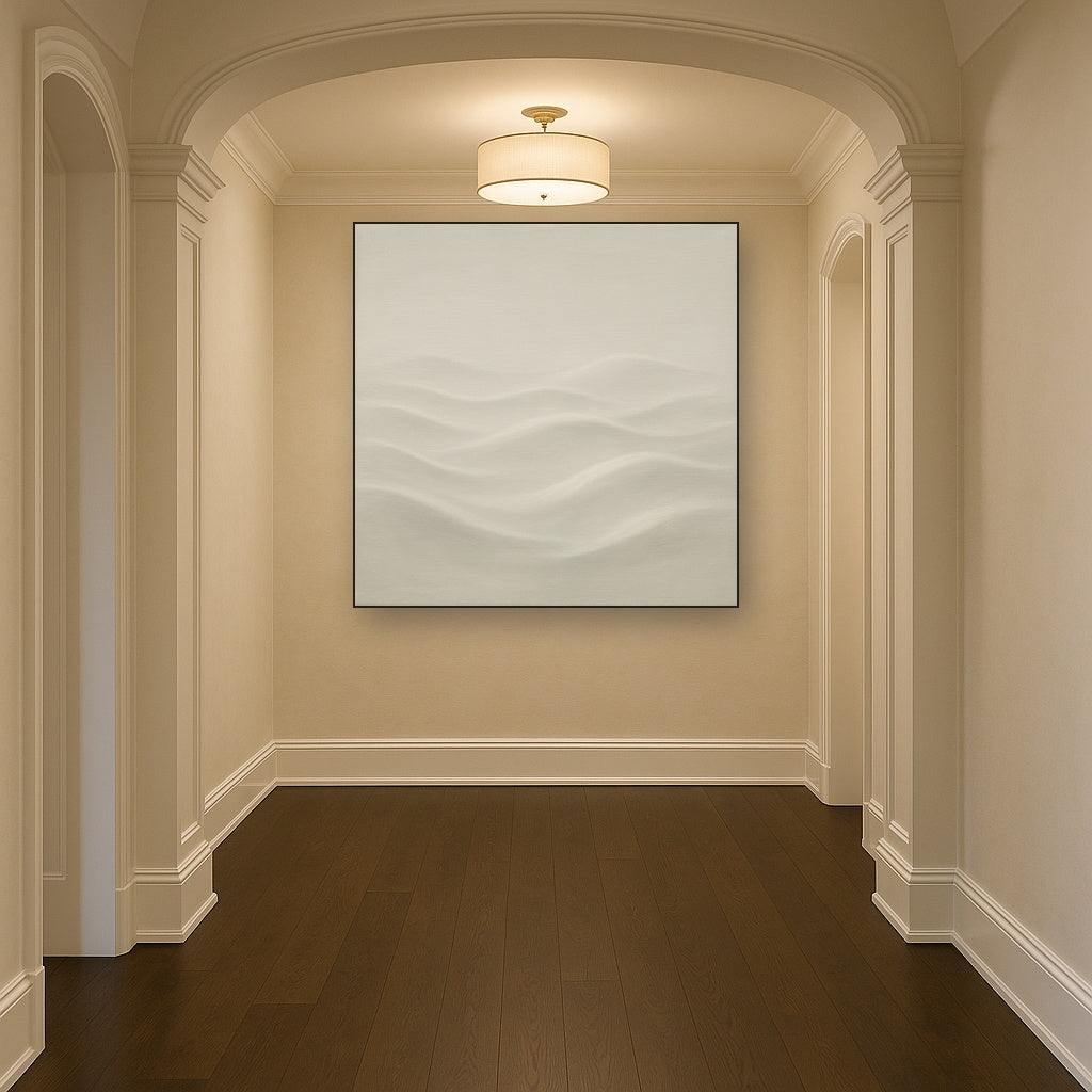 Monochrome Wave Relief No. 2 - Modern Fine Art Oil Painting - View 5