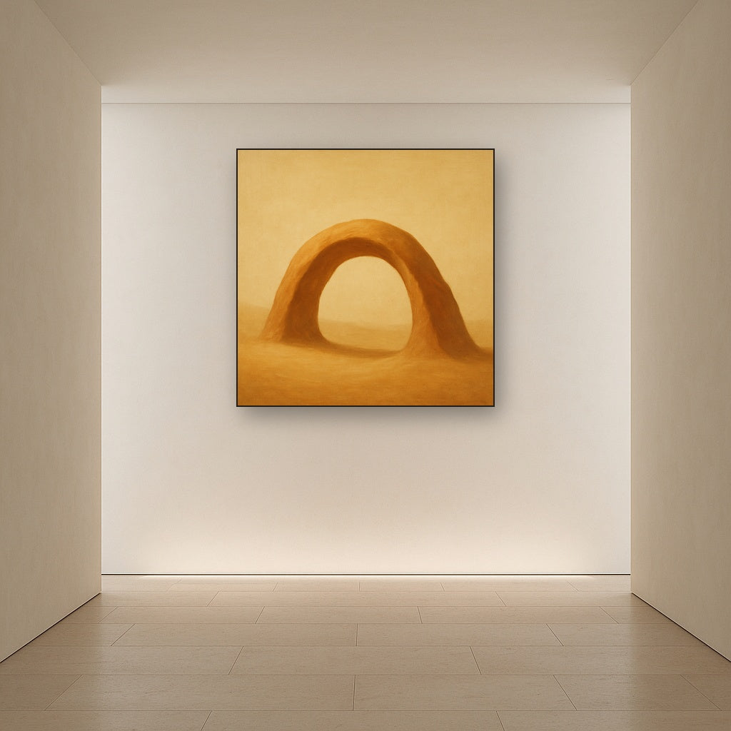 Warm Beige Travertine Arch No. 1 - Modern Fine Art Oil Painting - View 5
