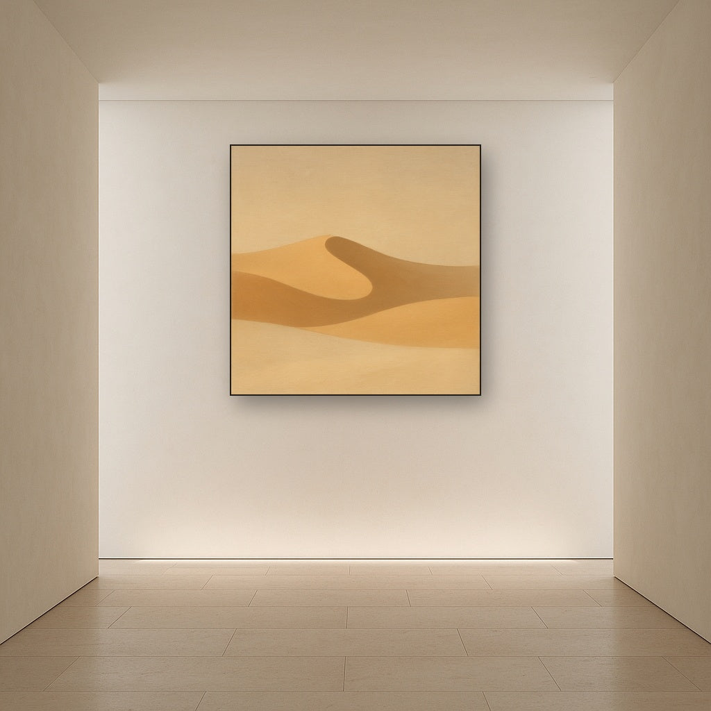 Muted Desert Dune Geometry No. 8 - Modern Fine Art Oil Painting - View 5