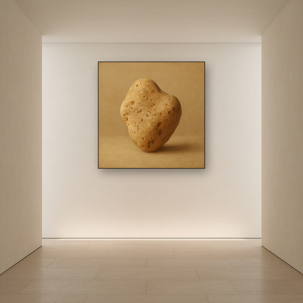 Zen Stone & Warm Grey Void No. 5 - Modern Fine Art Oil Painting - View 5