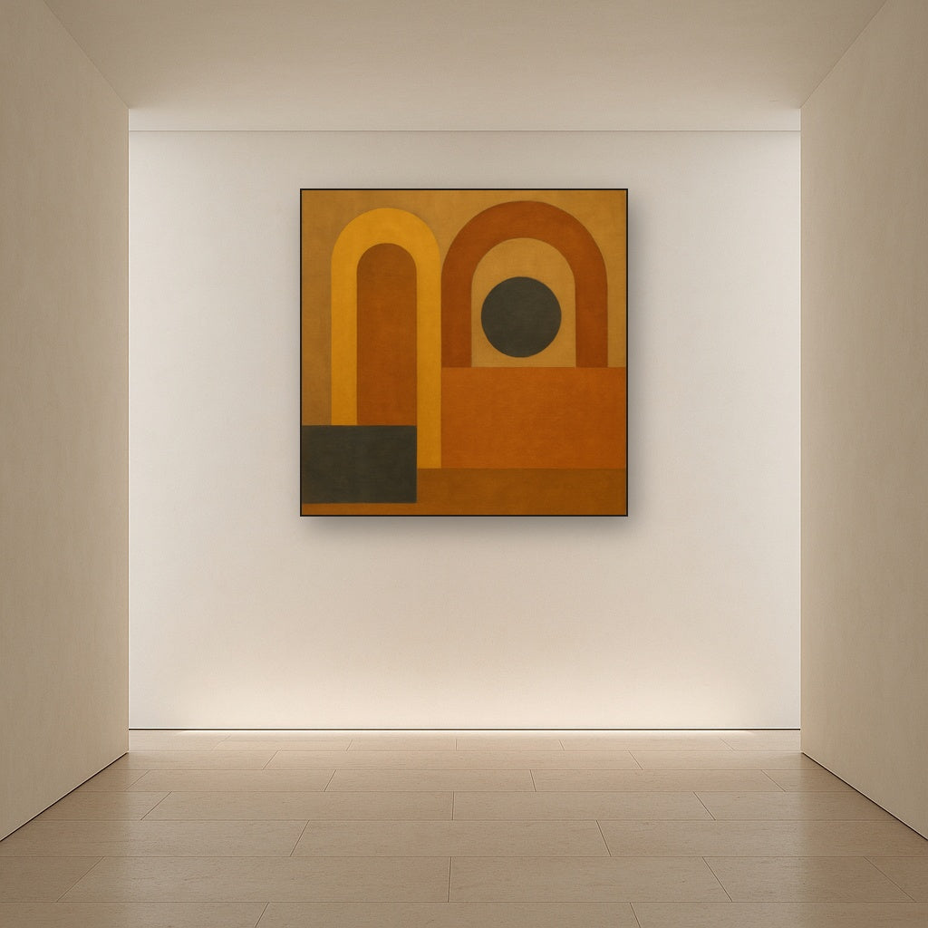 Arch & Circle Equilibrium in Warm Earth Tones Oil Painting - View 5