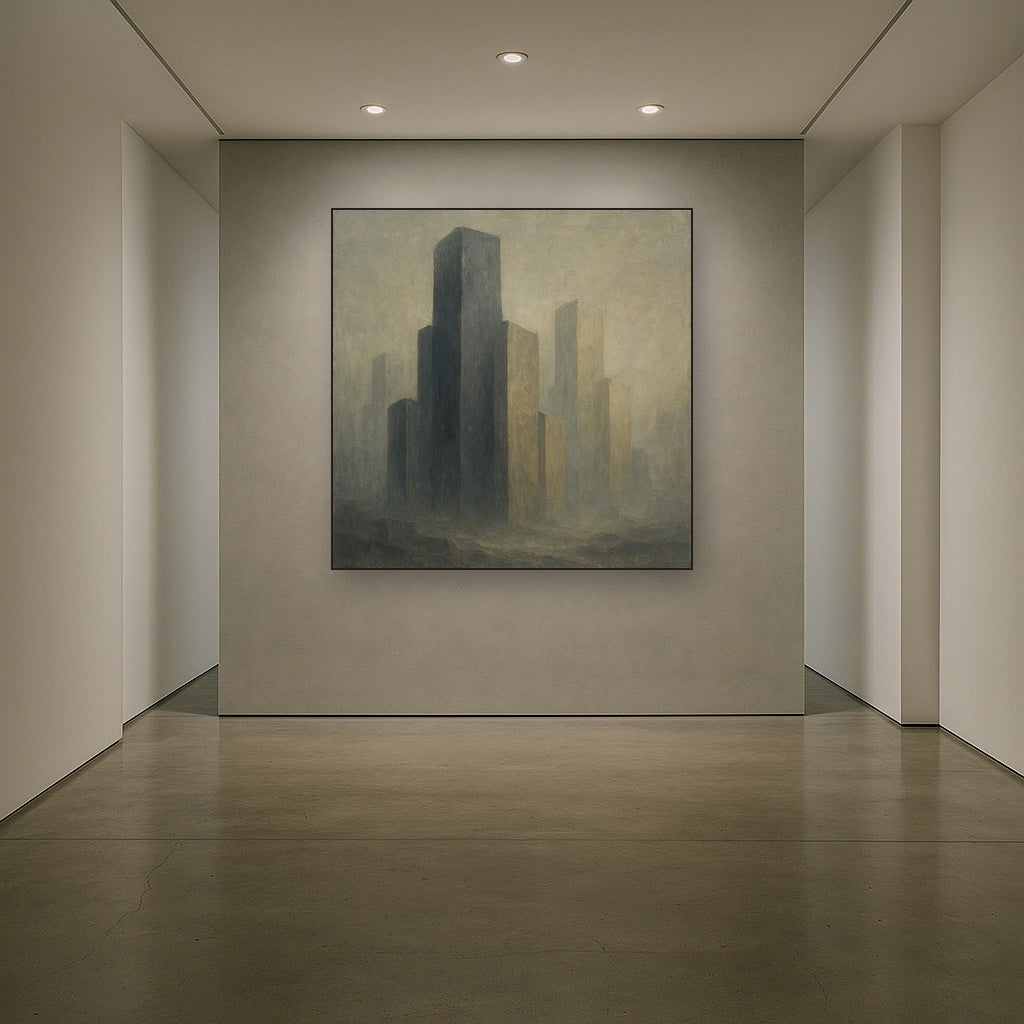 Monolithic Forms in Slate & Alabaster Oil Painting - View 5