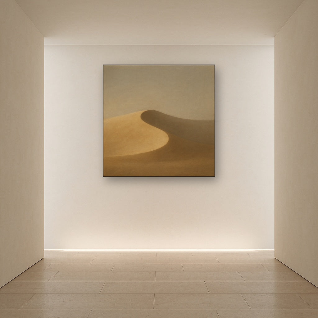 Muted Desert Dune Geometry No. 8 - Modern Fine Art Oil Painting - View 5
