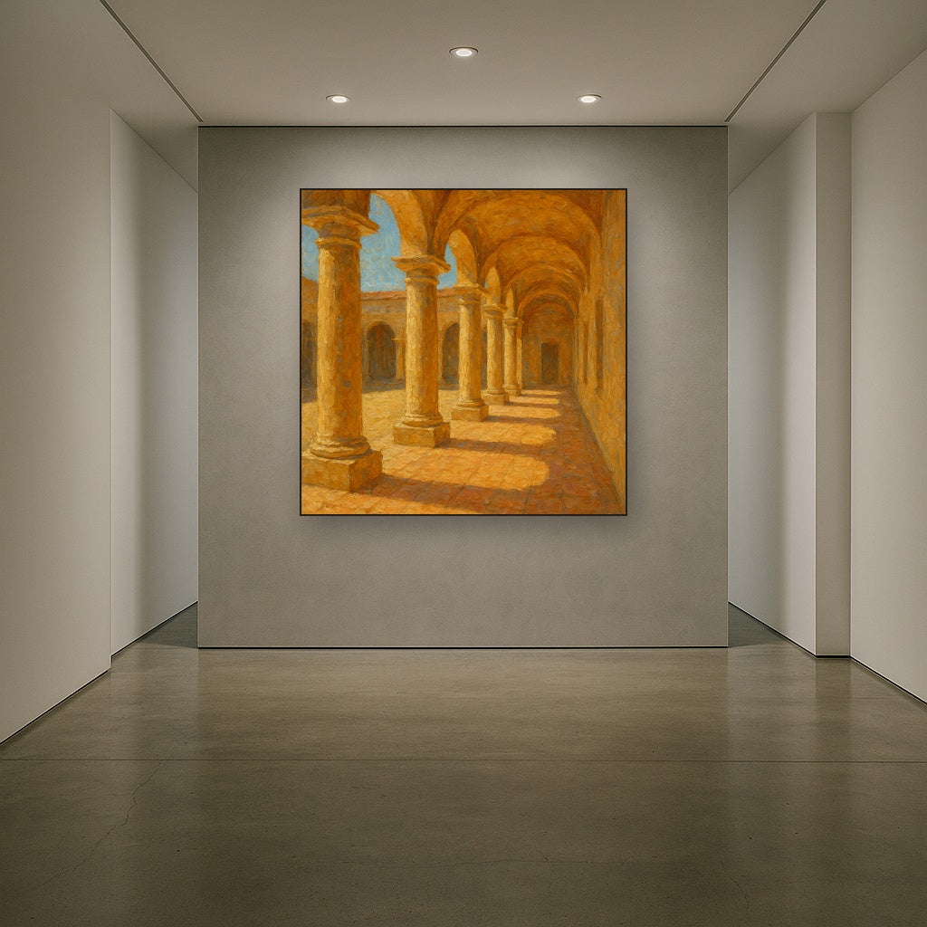 Mediterranean Colonnade at Noon Oil Painting - View 5
