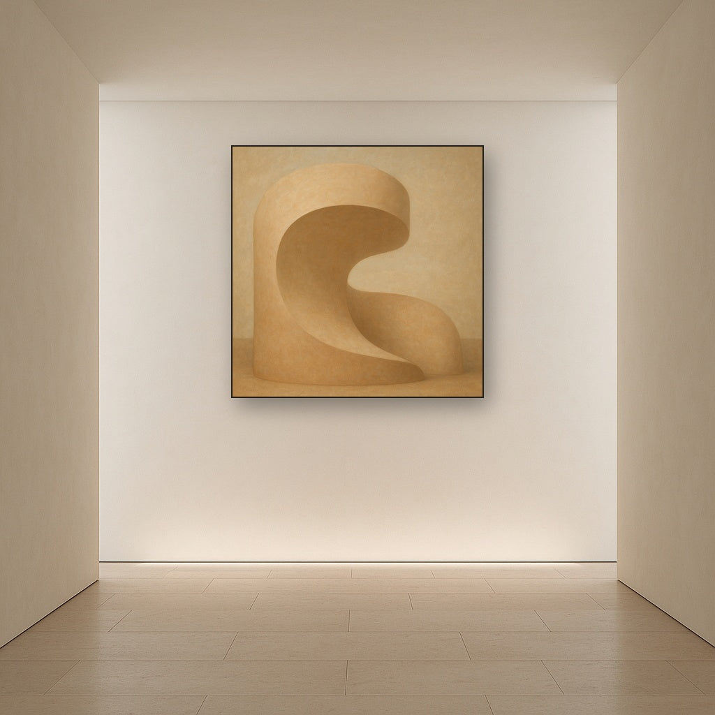 Soft Architectural Curve in Desert Bone No. 22 Oil Painting - View 5
