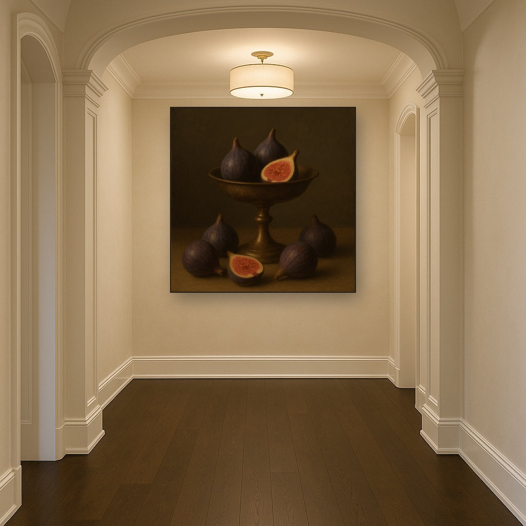 Ripe Figs & Bronze Compote Still Life No. 3 Oil Painting - View 5