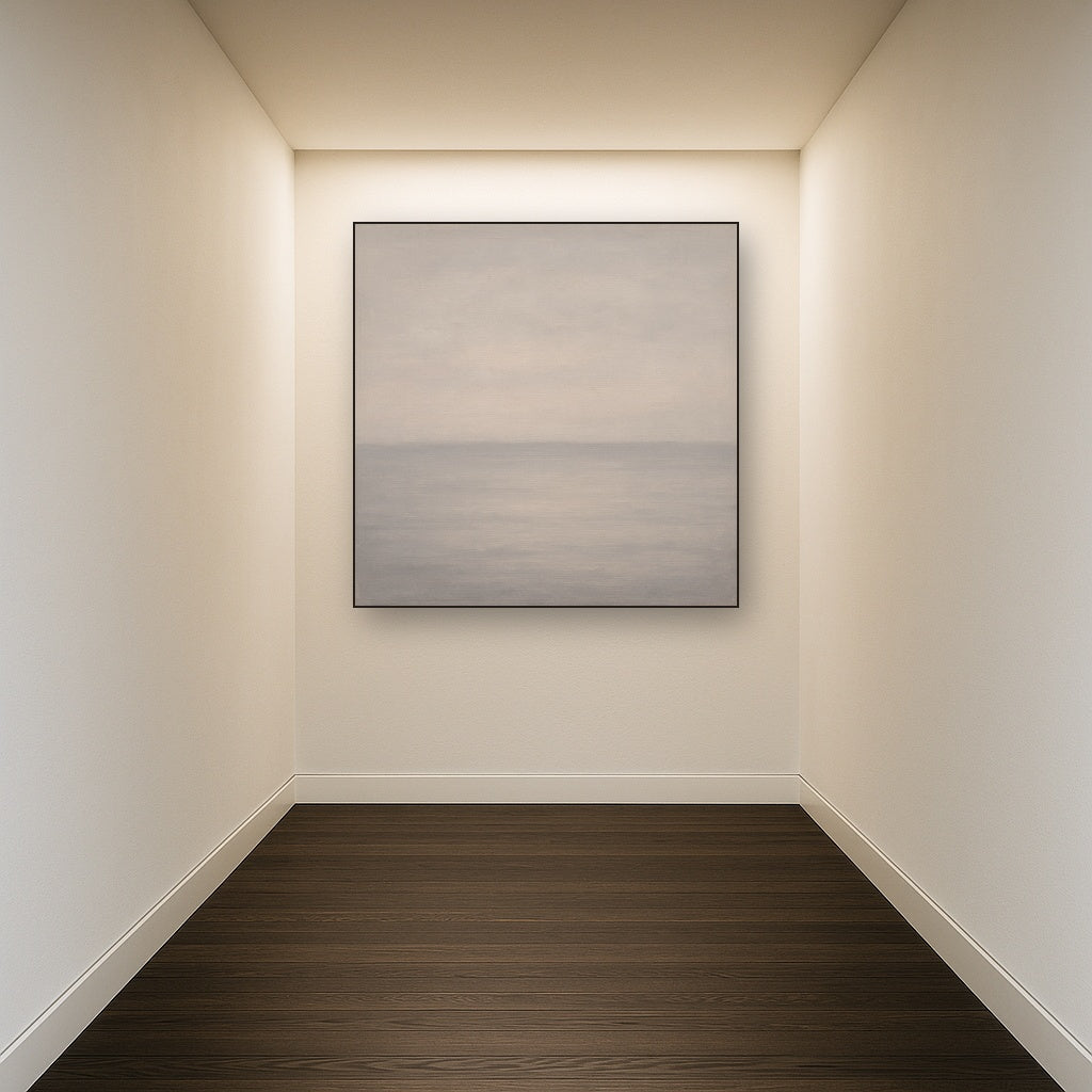 Monochrome Ocean Silence No. 5 - Modern Fine Art Oil Painting - View 5