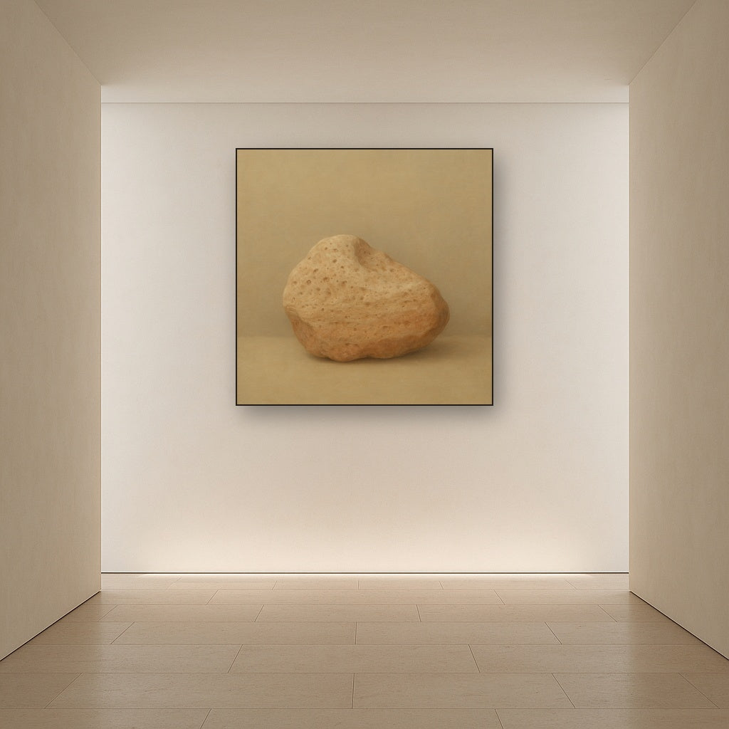 Zen Stone & Warm Grey Void No. 5 - Modern Fine Art Oil Painting - View 5