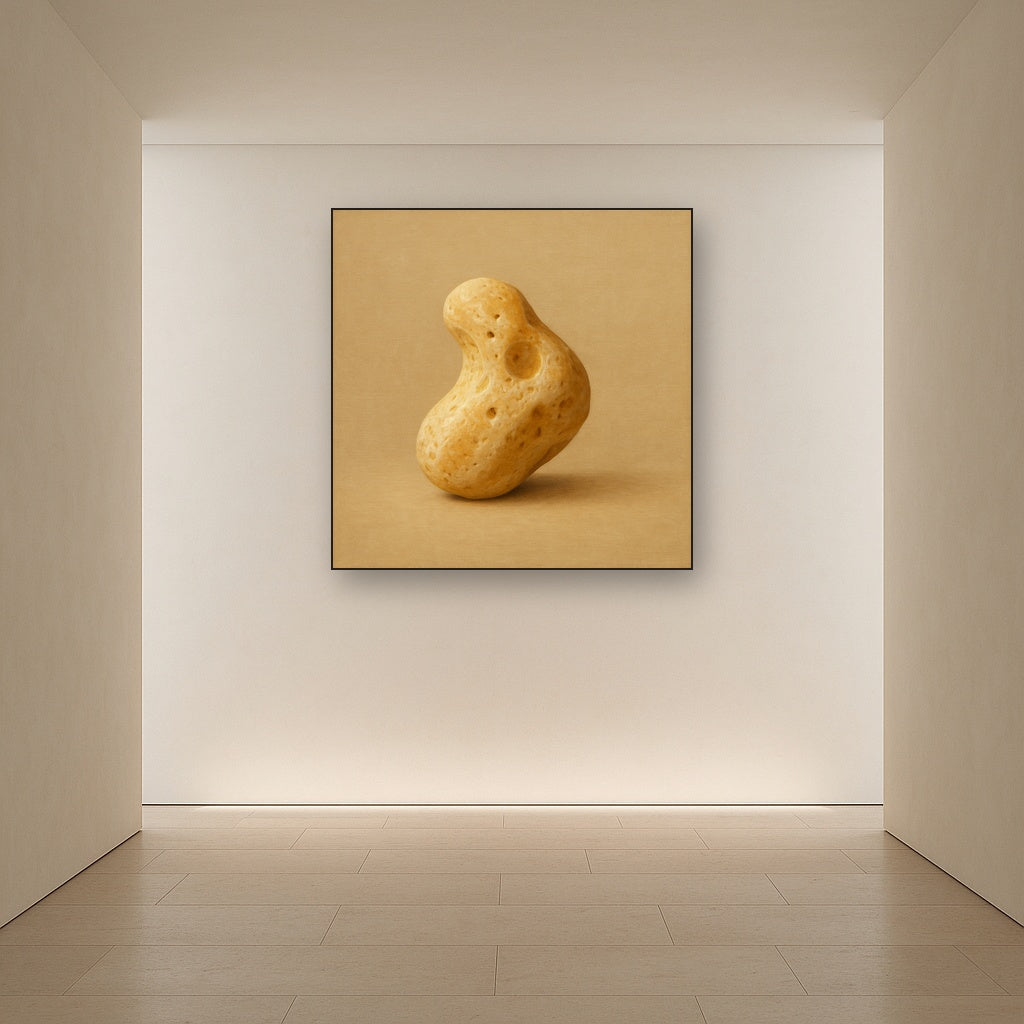 Zen Stone & Warm Grey Void No. 5 - Modern Fine Art Oil Painting - View 5
