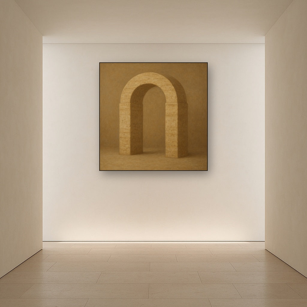 Travertine Stone Arch & Earth Tones No. 24 Oil Painting - View 5