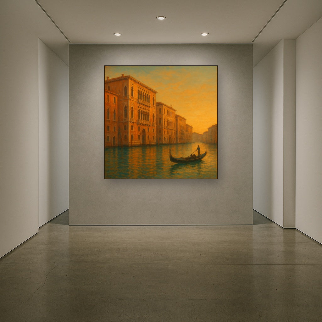 Venetian Canal Palaces at Golden Hour No. 4 Oil Painting - View 5