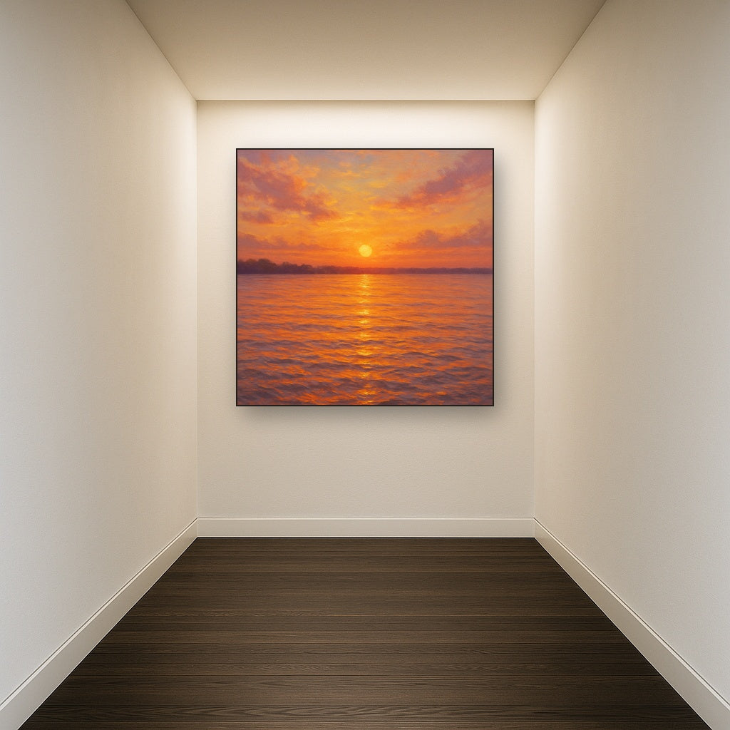 Sunset Glow on Warm Tidal Basin Waters No. 10 Fine Art Oil Painting - View 5
