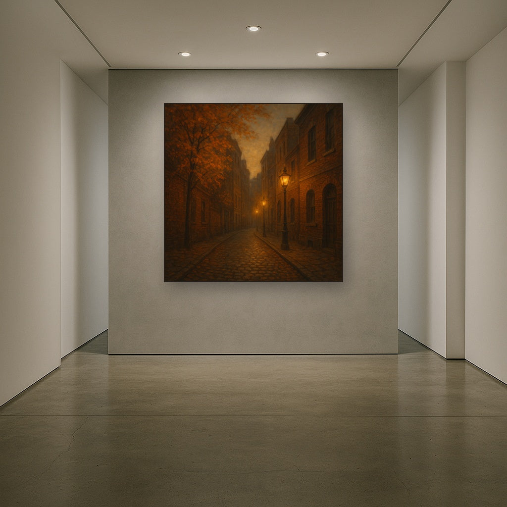London Gaslamp Alley in Autumn Dusk No. 4 Oil Painting - View 5