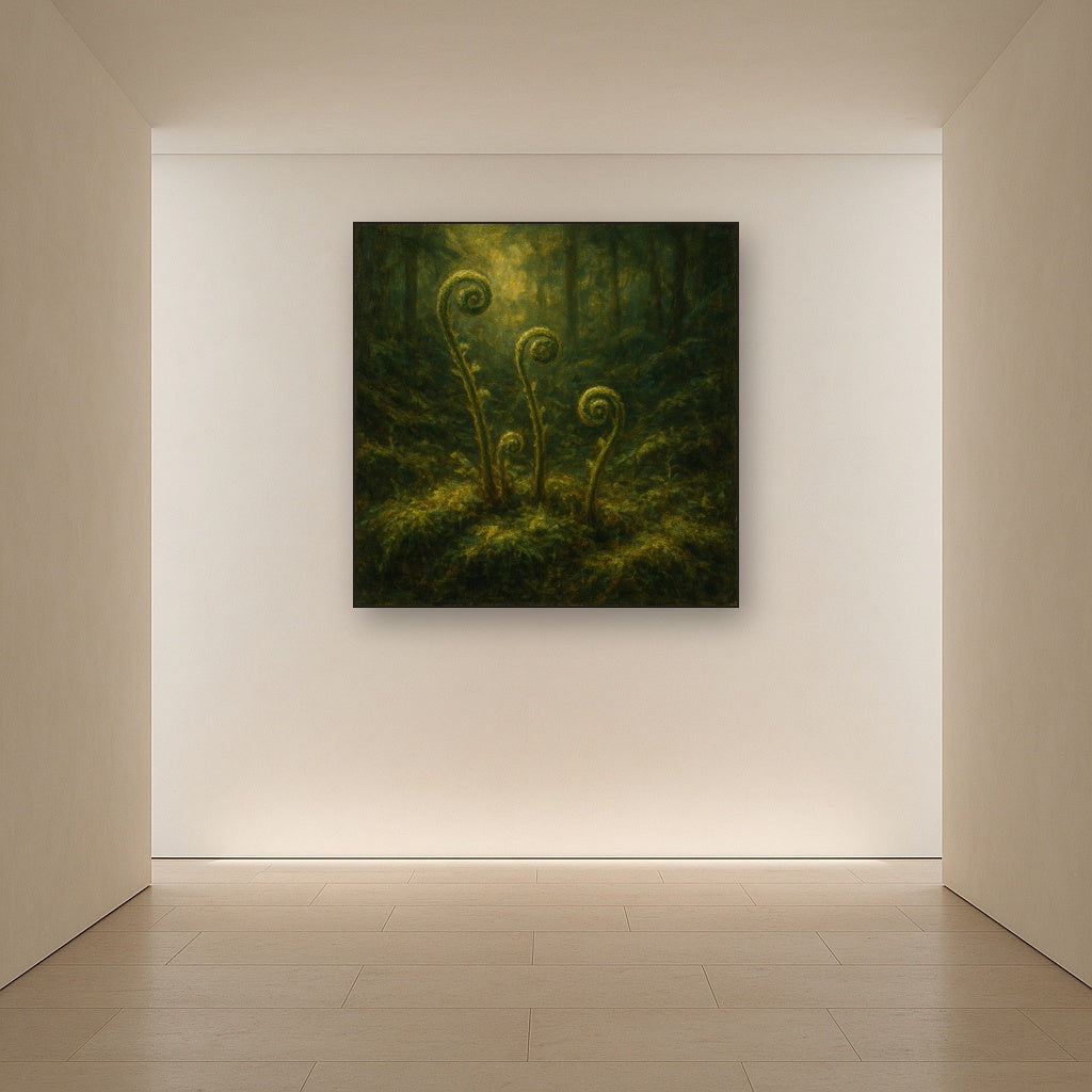 Forest Ferns & Mossy Woodland Herbarium No. 7 Fine Art Oil Painting - View 5