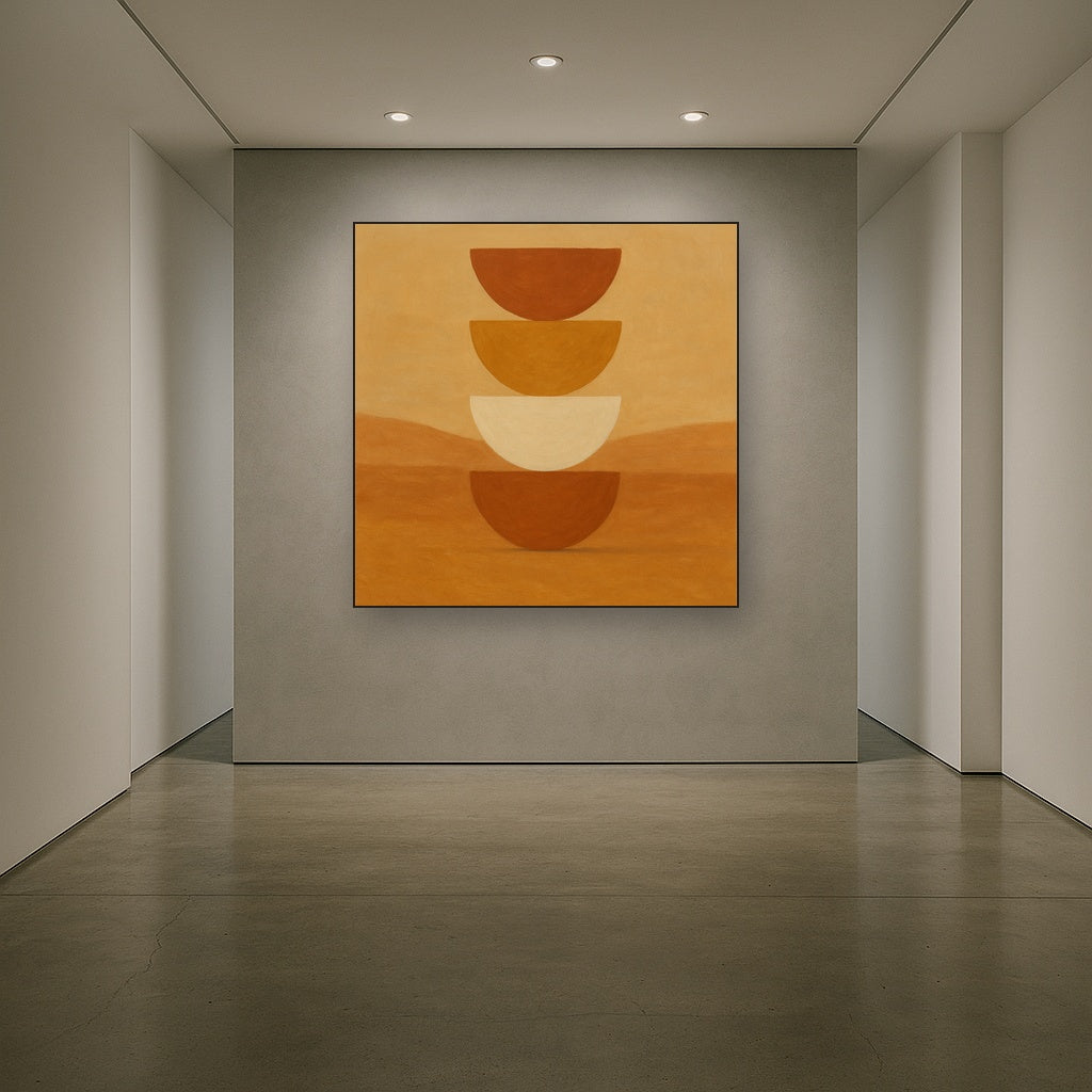 Stacked Semicircle Totem in Desert Warmth No. 11 Fine Art Oil Painting - View 5