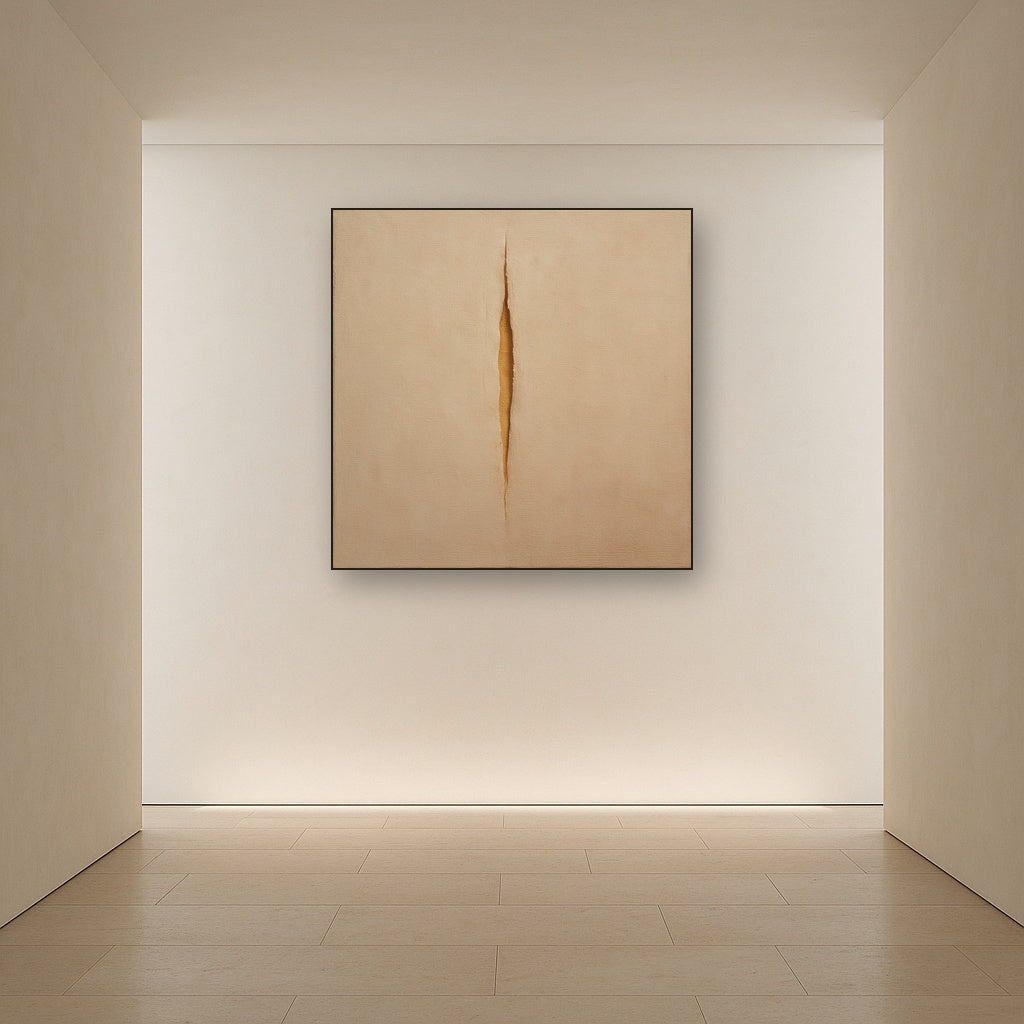 Tactile Stucco & Ochre Rift No. 9 - Modern Fine Art Oil Painting - View 5